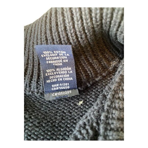 CHAPS RALPH LAUREN Men’s Size Large Sweater Shirt Cable Navy Blue Mock Neck - Picture 6 of 11